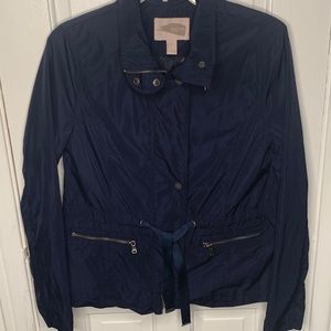 Blue windbreaker jacket